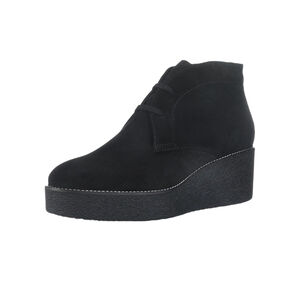 Aquatalia Cassie Marvin K Women Black Suede Wedge Lace Up Boots Sz 8 Us 39